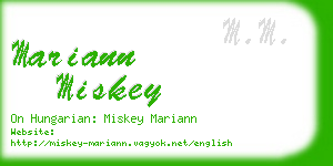 mariann miskey business card